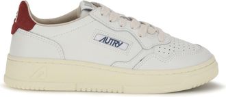 Autry Womens Sneakers Medalist Low Leather White-Deep Claret Trainers White/deep