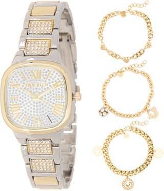 True Religion 4-Piece Square Dial Watch & Bracelet Set in Gold at Nordstrom Rack