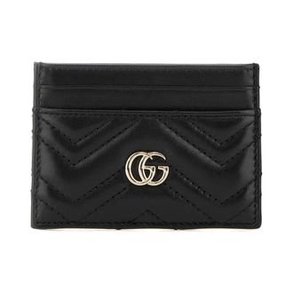 Gucci Accessoires, Dames, Zwart, ONE Size, Leer, GG Marmont Kaarthouder