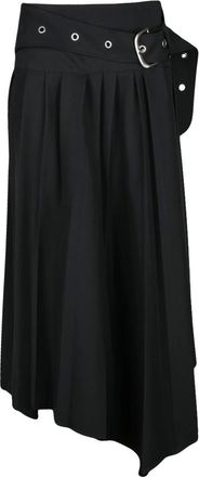 Off-white Rokken, Dames, Zwart, S, Polyester, Gonna Asimmetrica Plissettata