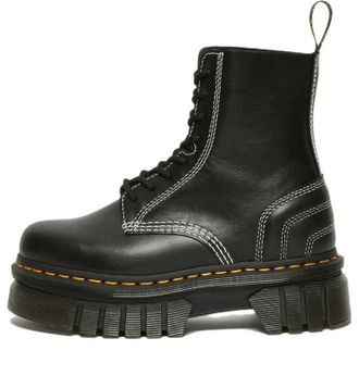 Dr. Martens (WMNS) Dr. Martens Audrick 8-eye White Stitch Leather Platform Boots Black 27810001