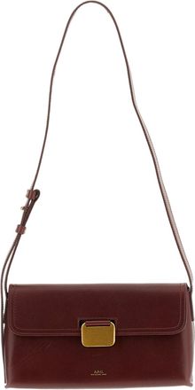 A.P.C. Structured Smooth Leather Crossbody Bag with Gold-Finish Clasp