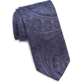 Canali Paisley Silk Tie in Purple at Nordstrom