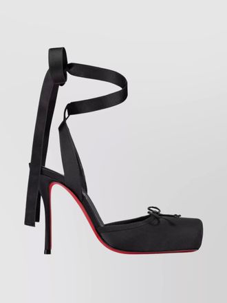Christian Louboutin stiletto sandals with ankle ribbon and bow