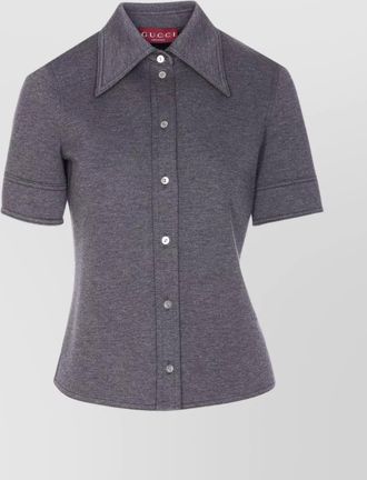 Gucci long sleeve knitted shirt collared neck