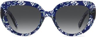 Kate Spade New York rana 53mm rectangular sunglasses in Pattern Blue/Dark Grey Sf at Nordstrom