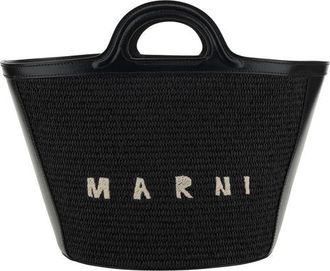 Marni Zwarte Katoenen Schoudertas