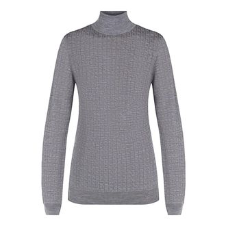 Elisabetta Franchi Turtlenecks, female, Gray, Size: S Maglia in lana con micro-logo