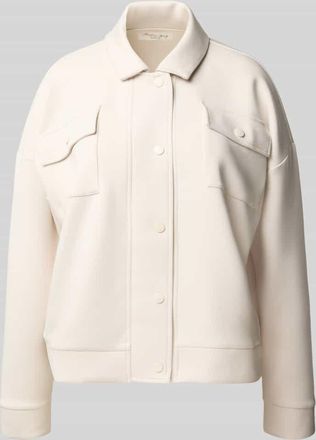 Christian Berg Sweatjacke mit Umlegekragen und Brusttaschen in Ecru, Größe XXL