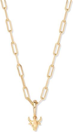 Brook & York Aries Zodiac Charm Paperclip Necklace in Gold/taurus at Nordstrom