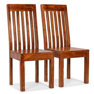 vidaXL Vidaxl - Sillas De Comedor Modernas 2 Uds Madera Maciza Acabado Miel