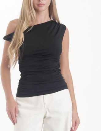 Karina Grimaldi Serene Jersey Top In Black