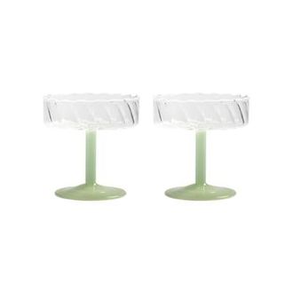 &Klevering Champagne cup Twirl - Green - Glass