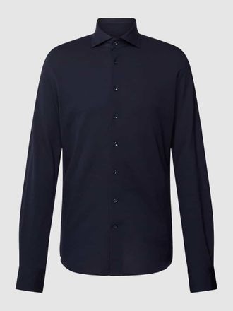 Profuomo Freizeithemd in unifarbenem Design in Dunkelblau, Größe 38