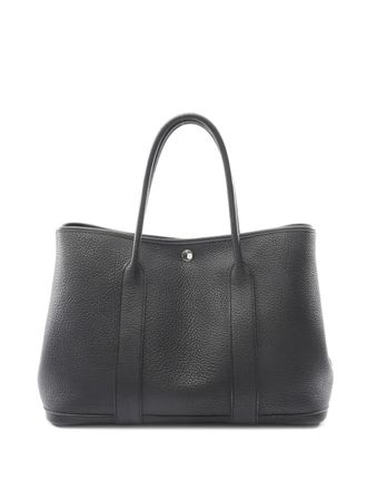 Herm&egrave;s 2018 Garden Party PM leather tote bag - women - CALFSKIN - One Size - Black