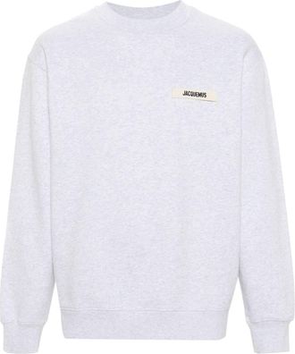 Jacquemus logo-patch cotton sweatshirt - men - Cotton - 3XL - Grey