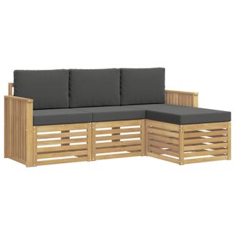 vidaXL Conjunto De Sof&aacute;s De Exterior 4 Pcs Blanco Y Antracita Vidaxl