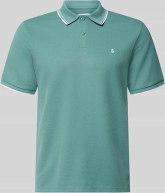 Jack & Jones Jack & Jones Regular Fit Poloshirt mit Strukturmuster Modell AUSTIN in Tuerkis, Gr&ouml;&szlig;e XXL