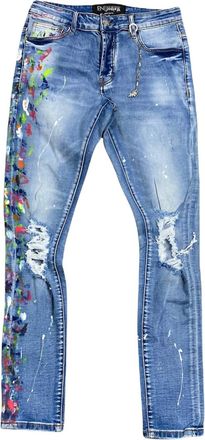 EN NOIR Mens Clash Denim Jean In Blue