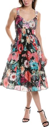 Marchesa Betony Silk-Blend Midi Dress