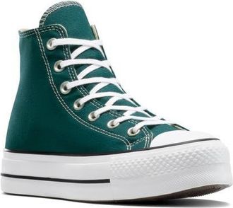 Converse Chuck Taylor All Star Lift High Top Platform Sneaker in Darkly Jaded/White/Black at Nordstrom, Size 5.5