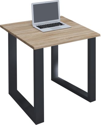 ebuy24 Vcm Wood Desk Al. 76 X An. 80 X P. 80 Cm Mesa De Ordenador Lisa Pies De Metal De Alta Calidad Mesa De Trabajo Muebles De Oficina - Lona U (negro / Rob