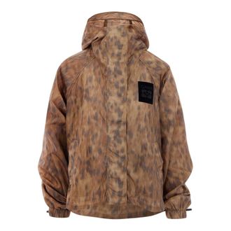 Ganni Printed Flyweight Nylon Hooded Jacket - female - Ganni - Light Jackets - Multicolor - S/M - Jackets