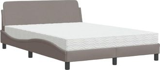 vidaXL Vidaxl - Cama Con Colch&oacute;n Tela Gris Taupe 140x200 Cm