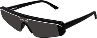 Balenciaga Maskerzonnebril - unisex - Zonnebrillen - Zwart - ONE Size - Leer - Accessoires