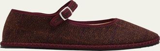 Vibi Venezia Mary Jane Wool-Blend Flats