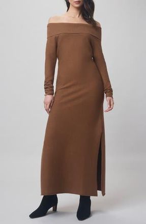 Splendid x @cellajaneblog Over the Shoulder Sweater Dress in Caramel at Nordstrom Rack, Size X-Large