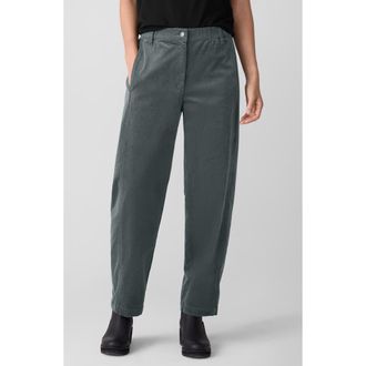 Eileen Fisher Ankle Lantern Corduroy Pants in Everglade at Nordstrom, Size X-Large