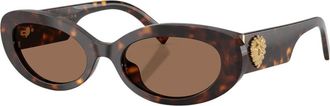Dolce & Gabbana Ovale Zonnebril - Dames - Zonnebrillen - Bruin - 53 MM - Accessoires
