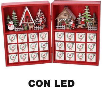 Vacchetti Vacchetti - Calendario Madera Led Rojo Cm36x6h24