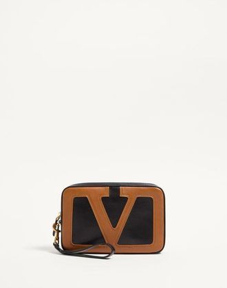 Valentino Garavani Pouch Valentino Garavani Viva Superstar In Nappa Uomo NERO/SPEZIA UNI