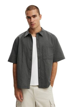 Cotton On Mens Darcy Short Sleeve Shirt in Black Mini Check at Nordstrom, Size Xx-Large