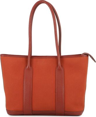 Herm&egrave;s Kara Silver Toile Officier Buffalo Leather Tote Bag (Pre-Owned)