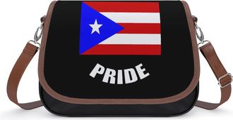 Generic Vintage Boricua P.R.-State Flag Womens Crossbody Bag Fashion Shoulder Handbags Message Tote Bag with Adjustable Strap