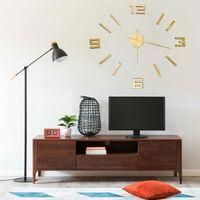 OEM Reloj De Pared 3d, Dise&ntilde;o Moderno, Dorado, 100 Cm Xxl - Crezuo
