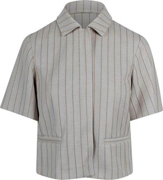Max Mara Short-sleeved pinstriped pique jersey jacket
