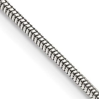 Diamond2Deal Sterling Silver 1.5mm Round Snake Chain Necklace