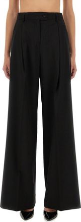 Sportmax Black Tailored Pleated Pants