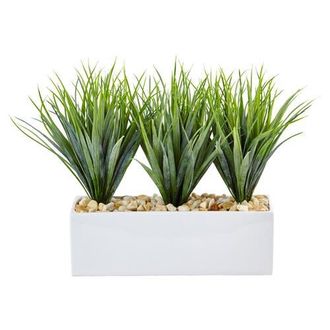 Nearly Natural Vanilla Grass in Rectangular Planter in Green at Nordstrom