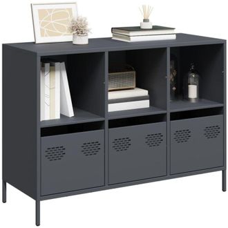 vidaXL Vidaxl - Credenza Antracite 101,5x39x73,5cm in Acciaio Laminato a Freddo