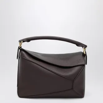 Loewe Small Puzzle Edge bag in Dark Chestnut grained leather