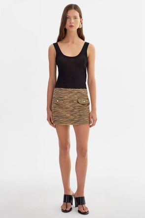 LaMarque Olexa | Faux Hair Tiger Print Mini Skirt in Ivory Tiger at Nordstrom, Size Xx-Small