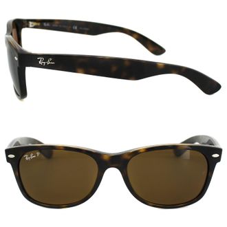 Ray-Ban Unisex Sunglasses New Wayfarer 2132 902/57 Tortoise Brown Polarized 55mm - One Size