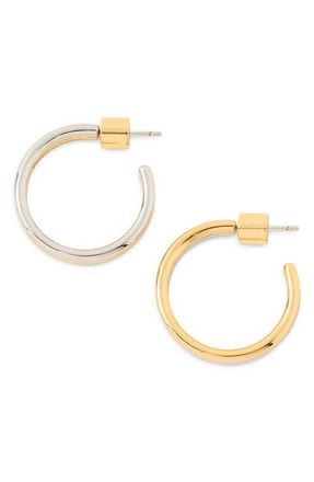 Jennifer Fisher 2-Tone Thread Hoop Earrings in Two Tone at Nordstrom