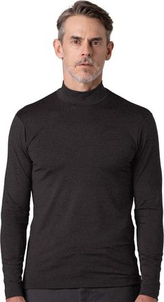 Lapasa Mock Neck Base Layer Top for Men Thermal Underwear Top Middleweight Long Sleeve T-Shirt M123, Dark Heather Gray, S