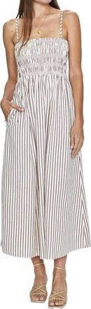 Pistola Denim Bianca Smocked Bodice Dress In Tiramisu Stripe